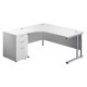 Olton Corner Desk With Desk High Pedestal